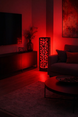 Dekoratif Lamba / Aplik - Rgb Led 4 Panelli Modern Tasarım, Kumandalı Ortam Aydınlatması 55 Cm Çok Renkli Diğer