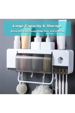 Geeksen "diş Fırçası Askısı Çok Amaçlı Otomatik Macun Sıkma Havlu Ve Bardak Askılı Banyo Organizer" Diğer