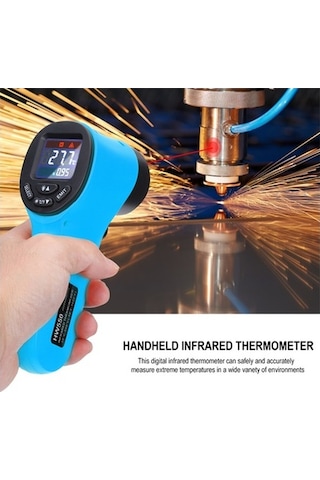 Ganzhoushop Termometre Temassız Tabancası Sıcaklık Pirometre Mavi Lcd Lazer Kızılötesi Hw550 Endüstriyel Dijital - İv