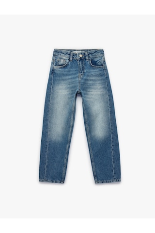 Koton Pamuklu Cepli Rahat Kesim Denim Pantolon Orta İndigo 7wkb40011td