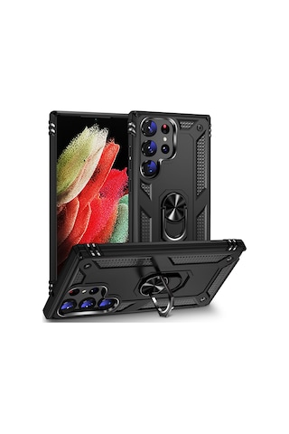 Galaxy S23 Ultra Uyumlu Zore Vega Kılıf-siyah Siyah