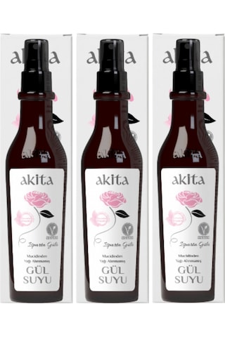 Akita Doğal Yağı Alınmamış Gül Suyu 3 x 250 ML