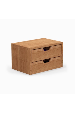 Desna İki Katlı İki Çekmeceli Dolap - Kiraz 18 Cm X 12.1 Cm X 10.8 Cm Woodsaka Doğal Ahşap