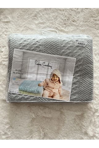 302495 Pc Geniş Saç Örgülü Triko Battaniye Gri