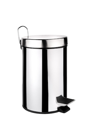 Paslanmaz Pedallı 12 Lt Çöp Kovası Gri