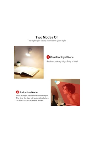 Sıcak Beyaz Led Usb Şarj Pır Kızılötesi Sensör Gece Lambası Dolaplar, Aile Yatak Odaları, Koridorlar İçin Uygun 8 Lamba Yuvası Sıcak Beyaz