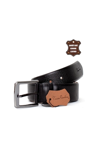Pierre Cardin Pc404 Erkek 4 Cm Hakiki Deri Kemer Siyah-siyah Siyah