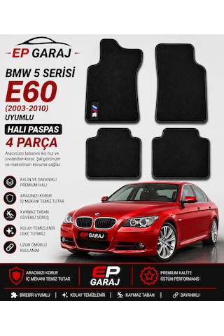 Bmw 5 Serisi E60 2003 2010 Uyumlu Halı Paspas Kalın Tip 4 Parça