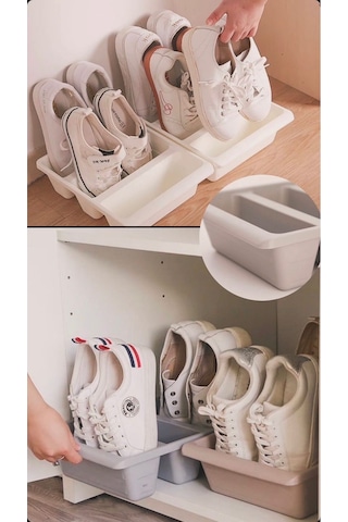 Roma 3 Bölmeli Dikey Ayakkabı Rampası Ayakkabı Terlik Kutusu Düzenleyici