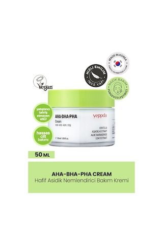 Yeppda Akneli Ciltler İçin Hafif Asidik Nemlendirici Bakım Kremi Yeppda AHA BHA PHA Cream 50 ML