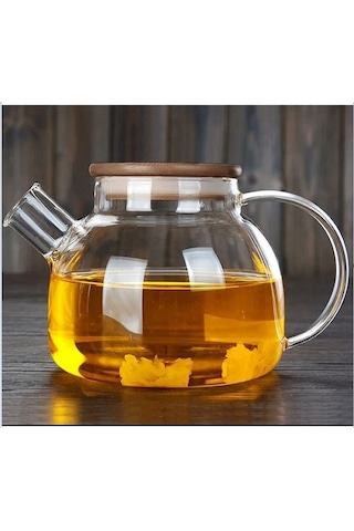 Bambu Kapaklı Cam Demlik 1000ml