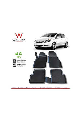 Opel Corsa D Paspas 2006 - 2014 Arası 3D Havuzlu Wöller Paspas