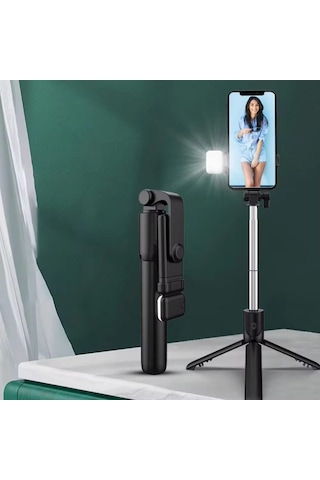 Kendiliğinden Led Işıklı Kumandalı Uzayabilen Selfie Çubuğu,masa Üstü Tripod 5570