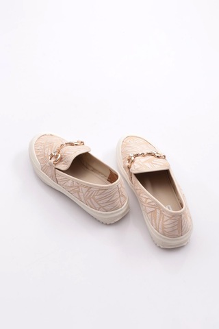 Dgn Pm373-k2001 Kadin Metal Aksesuarli Loafer Ayakkabi Ten Keten