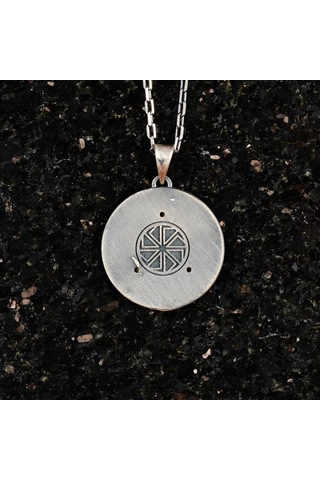 Gümüş Süleyman Mührü Kolye, 925 Ayar Gümüş Erkek Kolye, Yahudi Kolyesi Gümüş