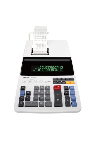 Sharp El-2607lg Aydınlatmalı Büyük Ekranlı Hızlı Ve Sessiz Baskılı Şeritli Hesap Makinesi Açık Gri