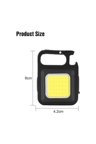 3 Adet Led Mini Anahtarlık Fener Şarjlı Kamp Balıkçı Tamirci Için Çalışma Feneri Çok Fonksiyonlu Taşınabilir Siyah