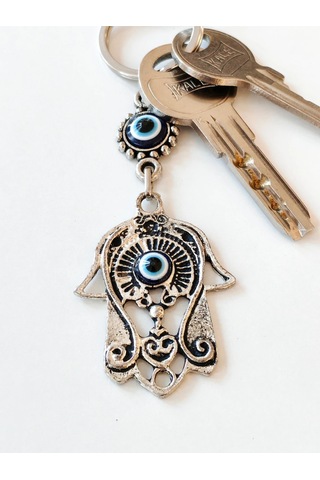 Moncuk Design Nazar Boncuklu Fatımanın Eli Metal Anahtarlık