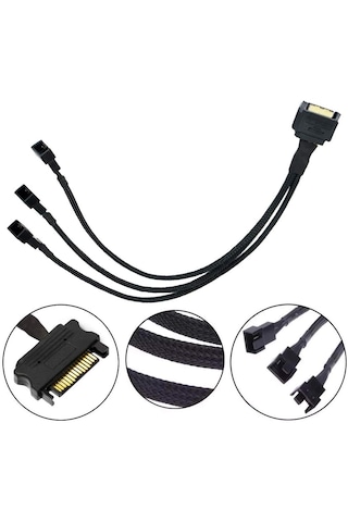 Sata Fan Power Kablosu 3 Port Y Pin Pwm Çoklayıcı Splitter Fan Ka