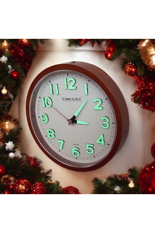 Time Gold Fosforlu Eskitme Duvar Saati Fosforlu Küpe Kolye Seti