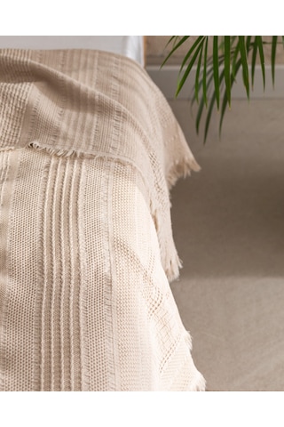 Madame Coco Lucille Tek Kişilik Yatak Örtüsü 8684427016701 Ekru