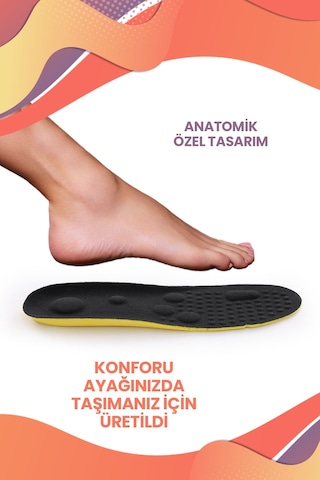 Mag Shoes Care Kumaş Tasarımlı Yumuşak Ve Ortopedik Masaj Etkili Tabanlık