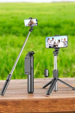 Mey Najmaddin Tripod Kablosuz Bluetooth Bağlantılı Selfie Çubuğu 360 Derece Dönebilen Najmaddin