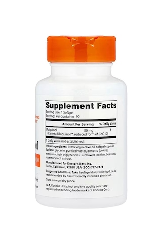 Doctor's Best, Ubiquinol With Kaneka Q+ Coenzyme Q10 50 Mg, 90 Softgels