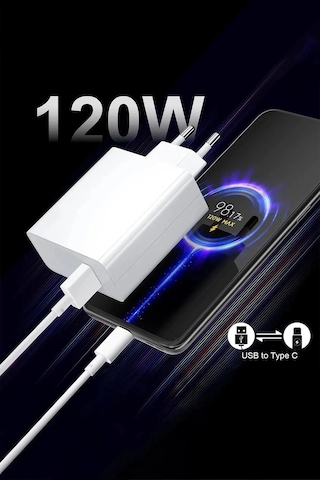 Type-c 120 Watt Hızlı Şarj Aleti Adaptör Hızlı Şarj Kablo Set