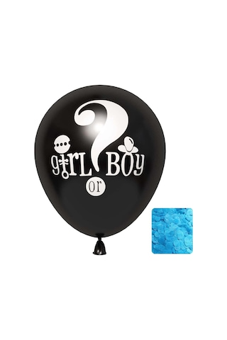 Girl Or Boy Siyah Cinsiyet Belirleme Balonu Erkek Bebek 18 Inc