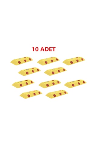 10 Adet Dikdörtgen Mercekli Yol Butonu Sarı Renk