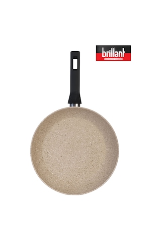 Brillant Lüks Granit 26 Cm Tava Yanmaz Yapışmaz Tava Krem