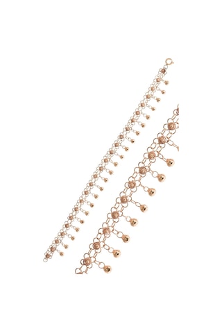 Kişniş Sık Toplu 925 Ayar Rose Kaplama Telkari Gümüş Halhal Rose Gold