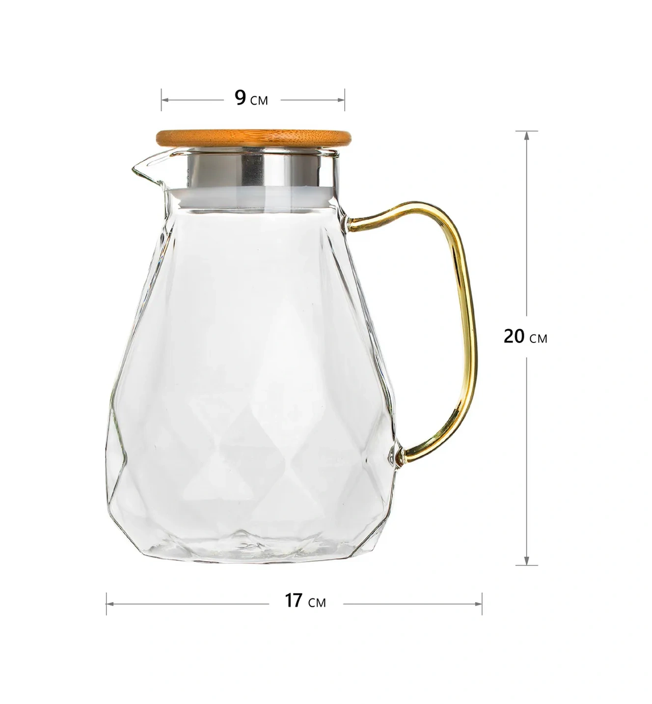 Allbest Cam Sürahi Su Karafı, 1700 Ml 327295069