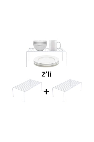 Tel Organizer Dolap Depolama Rafı 22x40cm Beyaz 1 Diğer