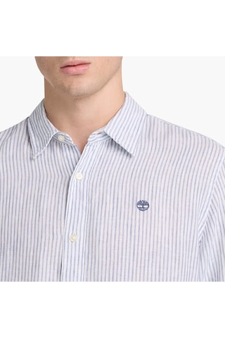 Timberland Mill Brook Linen Striped Regular Erkek Gömlek-33345 Açık Mavi