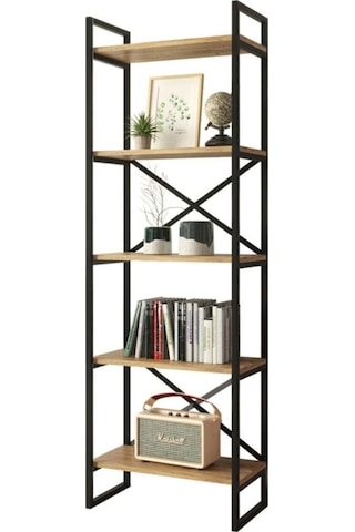 Atlantis 175cm Metal Kitaplık 5 Raflı Atl3-a Atlantik Çam