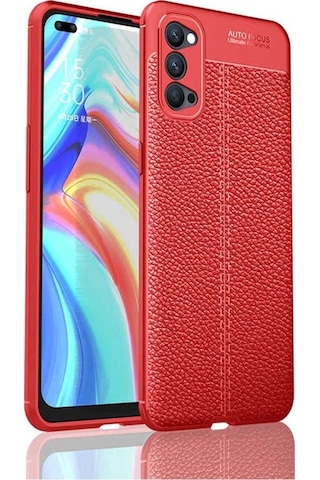 Oppo Reno 4 Kılıf Zore Niss Silikon Kapak Kırmızı