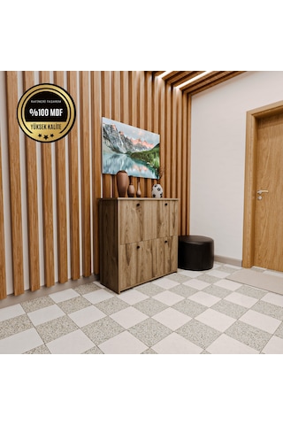 Dekorfim DF08103BR MDF Antre Hol Ayakkabılık Ayakkabı Dolabı