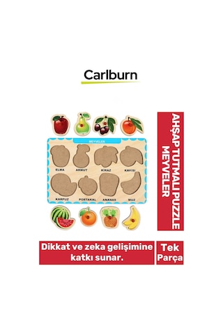 Özel Üretim Eğitici Öğretici Zeka Geliştirici Çocuk Ebeveyn Meyveler Ahşap Tutmalı Puzzle