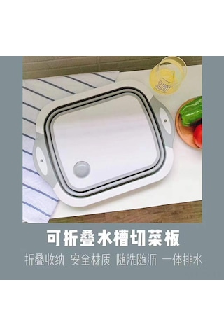 Teltree Katlanır Mutfak Tezgahı - Pratik Kesme Tahtası Ve Süzgeçli Lavabo Sepeti