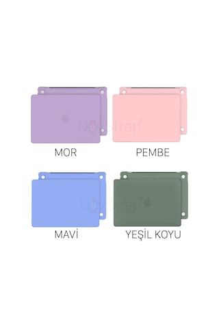NovStrap Apple Uyumlu MacBook Pro M1 M2 Çip 13.3" A2338 ile Kılıf Sert Rubber Mat Buzlu Kapak
