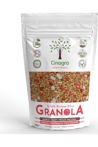 Cinagro Goodies Çilek Kinoa Chia Granola 300 G