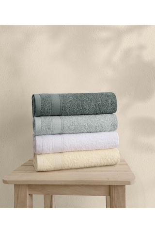 Koza Home Likya %100 Pamuk Bordür 4lü Yüz Çeyiz Havlu Seti 1002a Çok Renkli