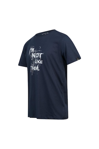 2as Alex Baskılı Erkek Sıfır Yaka T-shirt 035 Lacivert