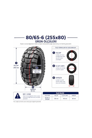 Tuovt Td-8009 80/65-6 255x80 Elektrikli Scooter Dış Lastik