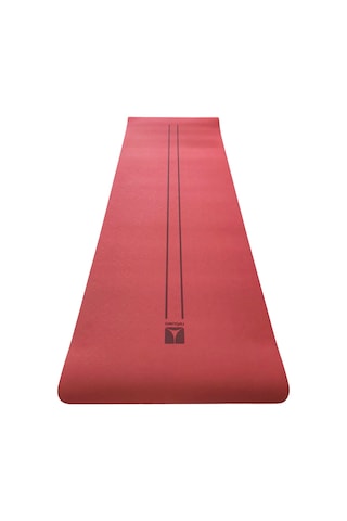 Rebuwo Çift Çizgi Tasarımlı Tpe Yoga Pilates Matı 8 Mm Kaymaz Hafif Taşınabilir - Bordo Bordo
