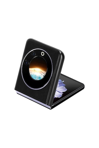 Tecno Phantom V Flip Deri Desenli Plastik Kılıf-al3156