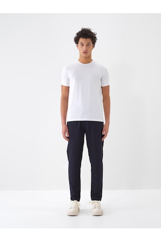 Xint Beyaz Pamuk Dokulu Slim Fit Tişört 502069