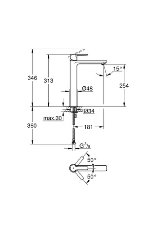Grohe Lineare New Tek Kumandalı Lavabo Bataryası 23405001